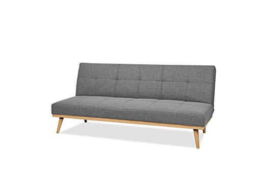 AmazonBasics - Sofá cama de tres plazas, 182 x 80 x 80, Gris oscuro