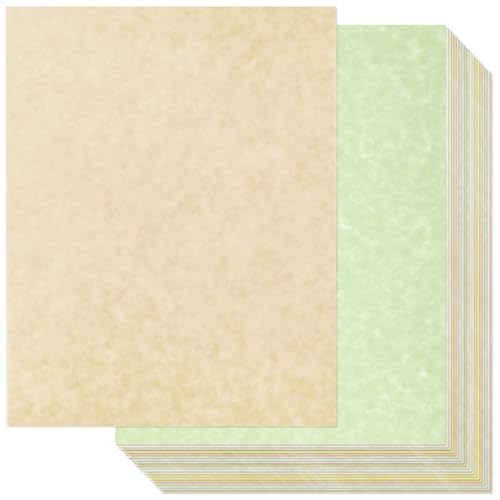 Epakh 200 Sheets Old Age Parchment Paper 8.5 x 11 Inch Standard Letter Vintage Colored Old Parchment Semblance Double Side Printing Paper (Mixed Color)