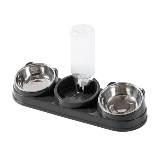 Obotsnoi Doppia ciotola rialzata Alimentatori per animali domestici con distributore automatico di acqua Base antiscivolo per cani gatti Alimentazione quotidiana Fornitura di irrigazione Ciotola per