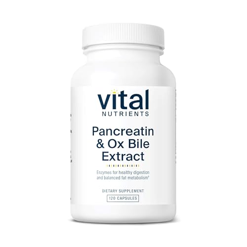 Vital Nutrients Pancreatin & Ox Bile Extract 500mg - Natural Digestive Enzymes for Women & Men - Supports Digestion of Protein, Fat, and Carbohydrates*- Gluten, Dairy & Soy Free - 120 Capsules