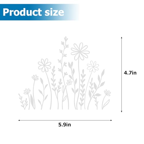 Image of HZEL Car Mirror Sticker, 2PCS Vinyl Wildflowers Boho Vehicle Bumper Decal, Anti-Scratch Fun Plant Lover Automotive Window Decorative Label Accessories, Universal for SUV, Sedan, Truck