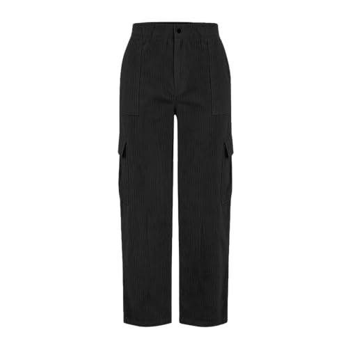 Corduroy Cargo Pants Women Elastic Waist Casual Hiking Pants with Pockets - image 4