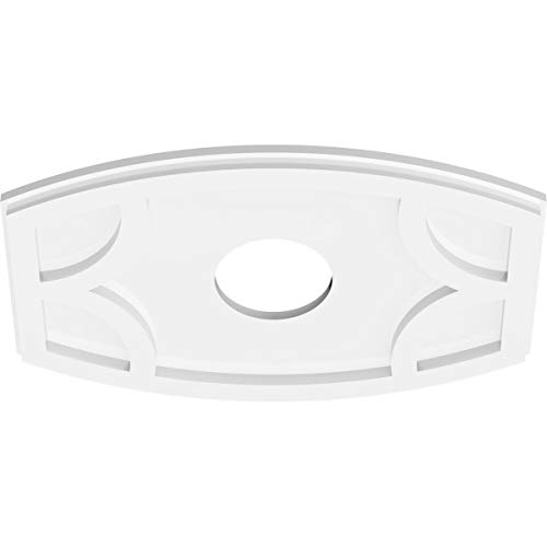 Image of Ekena Millwork CMP18X12KY-04000 Kailey Architectural Grade PVC Contemporary Urethane Ceiling Medallions 18 inchW x 12 inchH x 4 inchID x 9 3 /4 inchC x 1 inchP