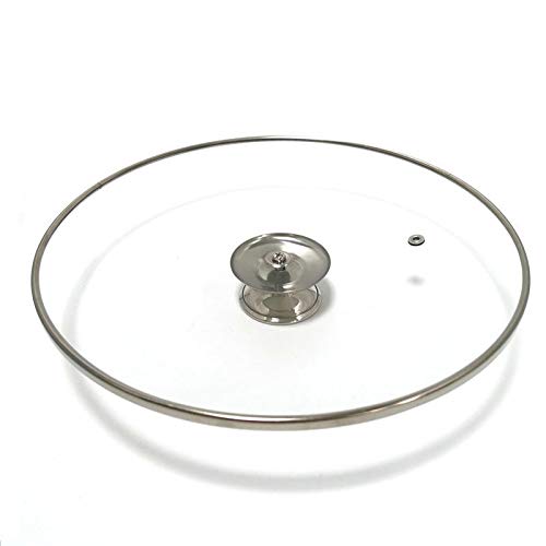 Kochtopfdeckel aus Glas, Topfdeckel aus Silikon, Ersatz-Topfdeckel aus gehärtetem Glas mit Edelstahlrand, 16–32 cm(24cm)