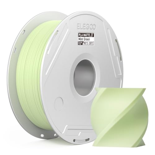 Image of ELEGOO Matte PLA 3D Printer Filament with Reusable Spool,1.75 mm Printing Filament Mint Green 1 kg, Dimensional Accuracy + /- 0.02 mm, Compatible with Most 3D Printers
