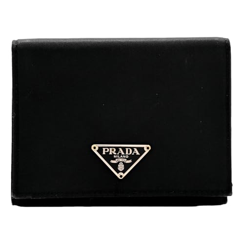 Prada Bifold Compact Nylon Wallet, Black