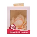 FunCakes Rose Pastella Gelb/Orange Ombre Groß, Essbare Blumen für Torte, Kuchen und Cupcakes Dekoration, Edible Wafer Flowers Deluxe - pk/1