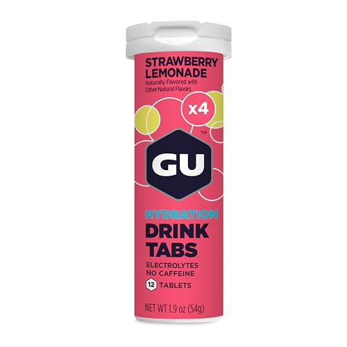 GU Energy Hydration Electrolyte Drink Tablets (Strawberry Lemonade, 4-Count)