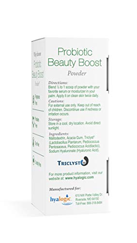 Hyalogic Probiotics Skin Powder -Beauty Boost: Create Your Own Probiotic Topical Serum –Probiotic & Hyaluronic Acid Powder –Gluten Free-Vegan Friendly-Dry Free-Cruelty Free (.21 Oz.) 6 Gram #TOP1