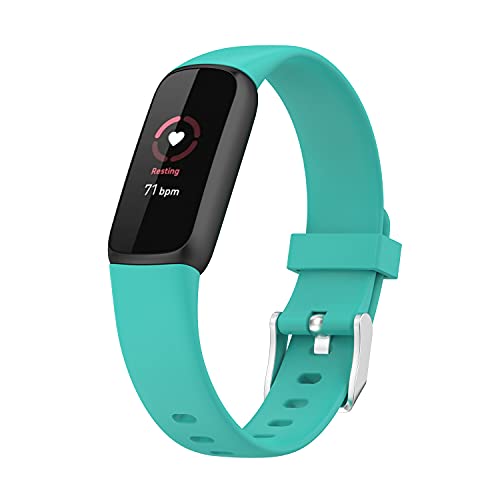 Replacement Bands Compatible For Fitbit Luxe Smartwatch Women Sport Silicone Watch Band Strap Wristband- Teal #TOP7