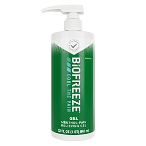 Biofreeze Pain Relief Gel, Arthritis Pain Reliver, Knee & Lower Back Pain Relief, Sore Muscle Relief, Neck Pain Relief, Pharmacist Recommended, FSA Eligible, 32 FL OZ Biofreeze Green Menthol Gel