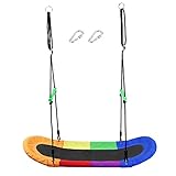 EASY TO ASSEMBLE: The swing can be hung and ready to use in minutes. All parts of the swing are included and can be assembled easily and quickly. The sturdy suspension makes it easy to hang the swing from trees, swing stands or sturdy slats.