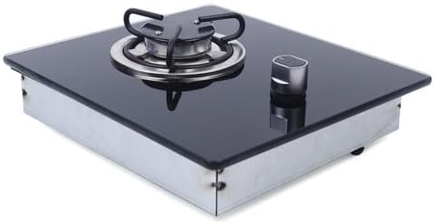 Single Gas Cooktop, 1 Burner LPG RV Caravan RV Cooktop Stove with Tempered Glass Lid, 1.8Kw Stainless Steel Single Countertop Gas Stove for Outdoor Apartments, Boat, Car, Camping