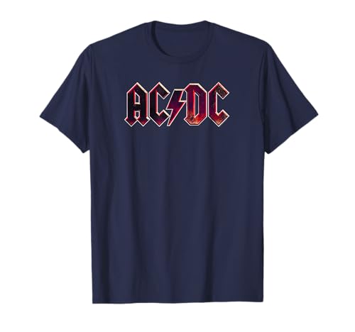 Officiel AC/DC Groupe Rock Logo Brut Vieilli Musique T-Shirt