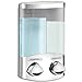 Produktbild BETEC Seifenspender Euro Duo Chrom - Wandmontage auch platzsparende Eckanbringung möglich 2 x 360ml, Kunststoff mit verchromtem Stahl-Finish