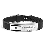 I Stand with Israel Bracelet for Men Women,Adjust Israel Flag Silicone Wristband I Stand with Israel Bracelet Jewish Patriotic Israeli Flags Decal Bracelet Support Israel Jewelry