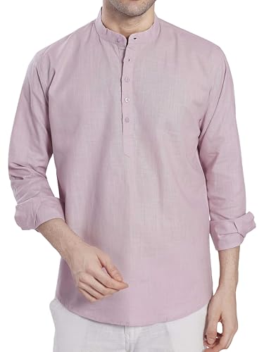 Image of DIVISIVE Men's Slim Fit Full Sleeves Cotton Short Kurta