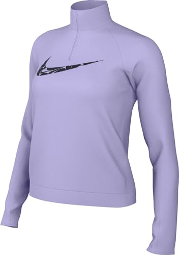 Nike Damen Sweatshirt Swsh Hbr Dri-Fit Hz Mid, Lilac Bloom/White, FN2636-512, M