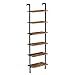 VASAGLE Scaffale a Scala, Scaffale contro Parete a 6 Ripiani, Libreria Portaoggetti, per Soggiorno, Ufficio, Cucina, Camera da Letto, 60 x 30 x 204,8 cm, Industriale, Marrone Vintage e Nero LLS103B01