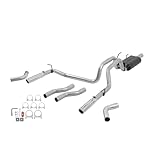 Flowmaster 817424 American Thunder Cat-Back Exhaust Kit Dual 2.5 Inch Tailpipes Stainless Steel 3 Inch Polished Stainless Steel Tips Compatible with 2006-2008 Dodge Ram 1500 4.7L
