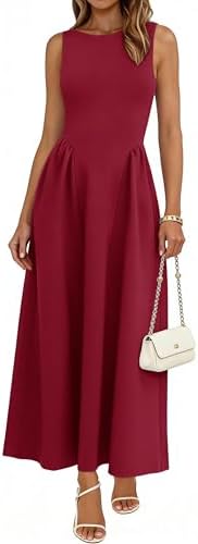 PRETTYGARDEN Summer Sleeveless Maxi Dresses for Women 2025 Elegant Classy A Line Tank Formal Midi Long Wedding Guest Dress