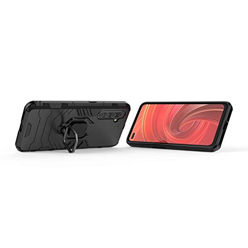 Image of Shockproof 360 Rotation Ring Holder Kickstand Hard Back Cover for Realme X50 Pro 5G (Robot, Red)