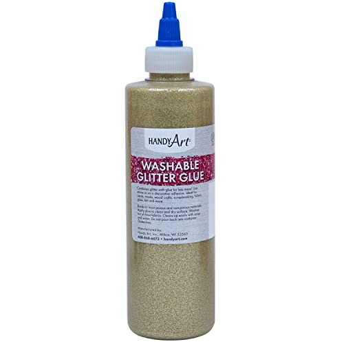 Handy Art Washable Glitter Glue 4 ounce Gold