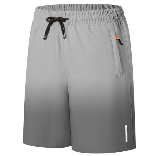 SHOOYING Boys Gradient Athletic Quick Dry Shorts Sets4