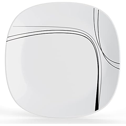 MEKY Quadratische Speiseteller, 27,9 cm Teller, 6 Stück Cover