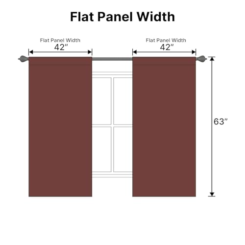 Image of H.VERSAILTEX Blackout Curtains Thermal Insulated Window Treatment Panels Room Darkening Blackout Drapes for Living Room Back Tab /Rod Pocket Bedroom Draperies (2 Panels, Rust, 42 x 63 Inch)