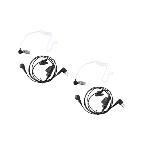 DLECNFUN Auriculares de radio de 2 vías con diseño trenzado de nailon, auriculares Walkie Talkie con micrófono para Motorola, dispositivos de escucha para espiar (paquete de 2)