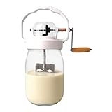 ハンドミキサーボトル - 1500ML 手動ブレンダー、ガラスエッグシェーカー、バター混合ツール、ポータブルキッチン泡立て器 |食品準備混合ソリューション多用途、小麦粉ジャム子供の食事に最適