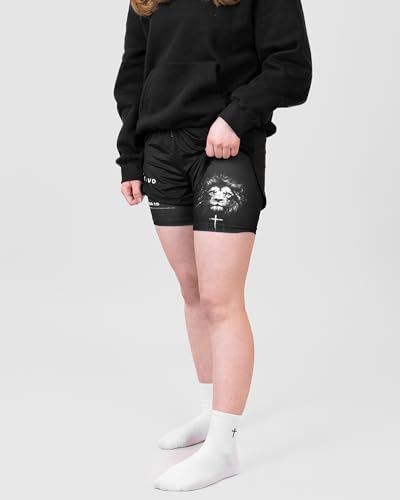 SAVD Christian Performance Shorts - Girls' Gym & Sport Shorts with Pockets & Compression Liner, Bible Verse Activewear4