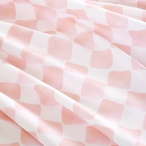 Wake In Cloud D-0787-T(M) Gingham Sheet Set, 4-Piece Sheet Set, Checkered Grid Plaid Checkerboard Geometric Preppy Hand Drawn Pattern Printed Bedding thumb #4