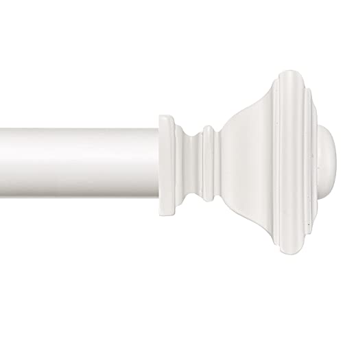BRIOFOX white Curtain Rods for Windows 48 to 84 Inch Adjustable Length 1 Inch Diameter Heavy Duty Window Curtain Rods for Indoor Ourdoors With Classic Square Finials