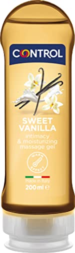 Control Gel Madagascar Sweetness 2en1 - Gel de Masaje Corporal con Aroma a Vanilla - 200 ml - Base acuosa - Compatible con Preservativo - Hidratante - Hipoalergénico - Sin azúcar