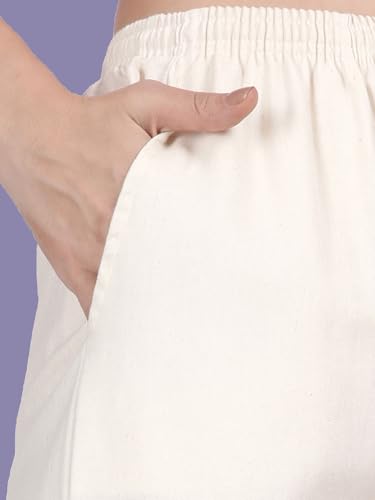 Image of KRYPTIC Women's 100% Pure Cotton Woven Pyjama | Mid Rise Relaxed Fit Full Length Nightwear Pant with Elasticated Drawstring Waistband & Side Pocket | Comfortable Lounge, Sleepwear & Casual Bottom Wear