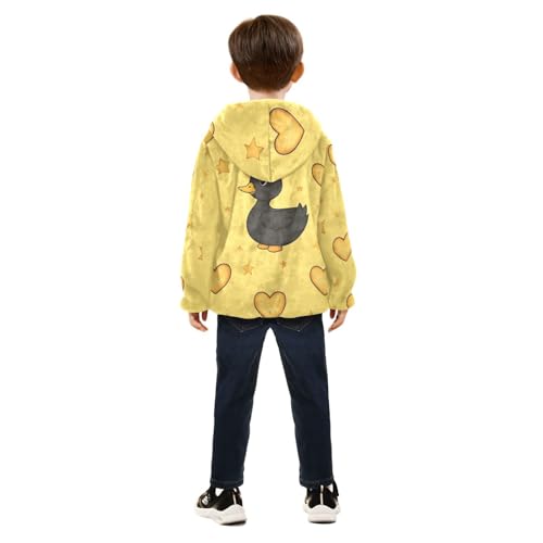 Duck and Stars Girls Fleece Jacket Girls Fall Jacket Girls Zip Up Hoodie Girls Sherpa Jacket 2-10T4