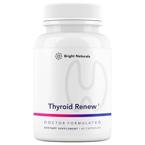 Bright Naturals Thyroid Renew Supplement - Thyroid Support for Women with Zinc, Selenium, Copper, Ashwagandha & L-Tyrosine - 60 Capsules