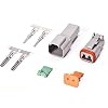 Deutsch 2-Pin 3 Completed Set Connector Kit with Housing, Pins & Seals Crimp Style Terminals 14-16 Gauge, Recommended Insulation O.D. Range 2.41-3.81 mm