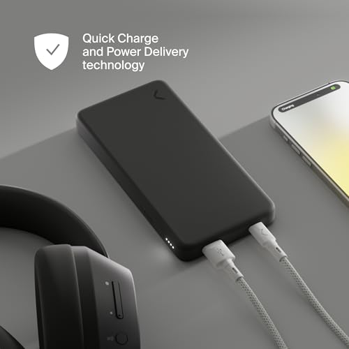 Power Bank portátil Clemm 10K mAh con cable USB-A a USB-C miniatura 4