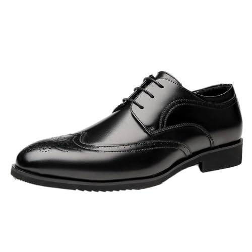 Men's Lace up Elevator Leather Dress Shoes Summer Breathable Comfortable Business Casual Office Wedding Work Footwear