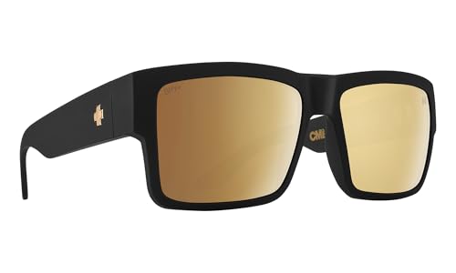 Spy+ Cyrus Club Midnite Soft Matte Black - Happy Bronze Gold Mirror - Lunettes de soleil - Taille M-L, Unisexe - Adulte