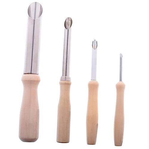 KONTONTY 4 Piezas perforadora de arcilla punzones para arcilla herramientas para trabajar la madera cortadores de cerámica Perforadora de cerámica de madera cortadores de arcilla escultura