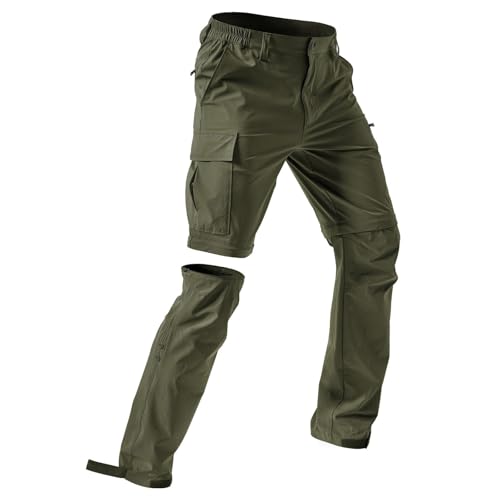 Men Waterproof Pants Hiking Ripstop Convertible Cargo Pants Tactical Pant Fishing Lightweight Pant with Pockets