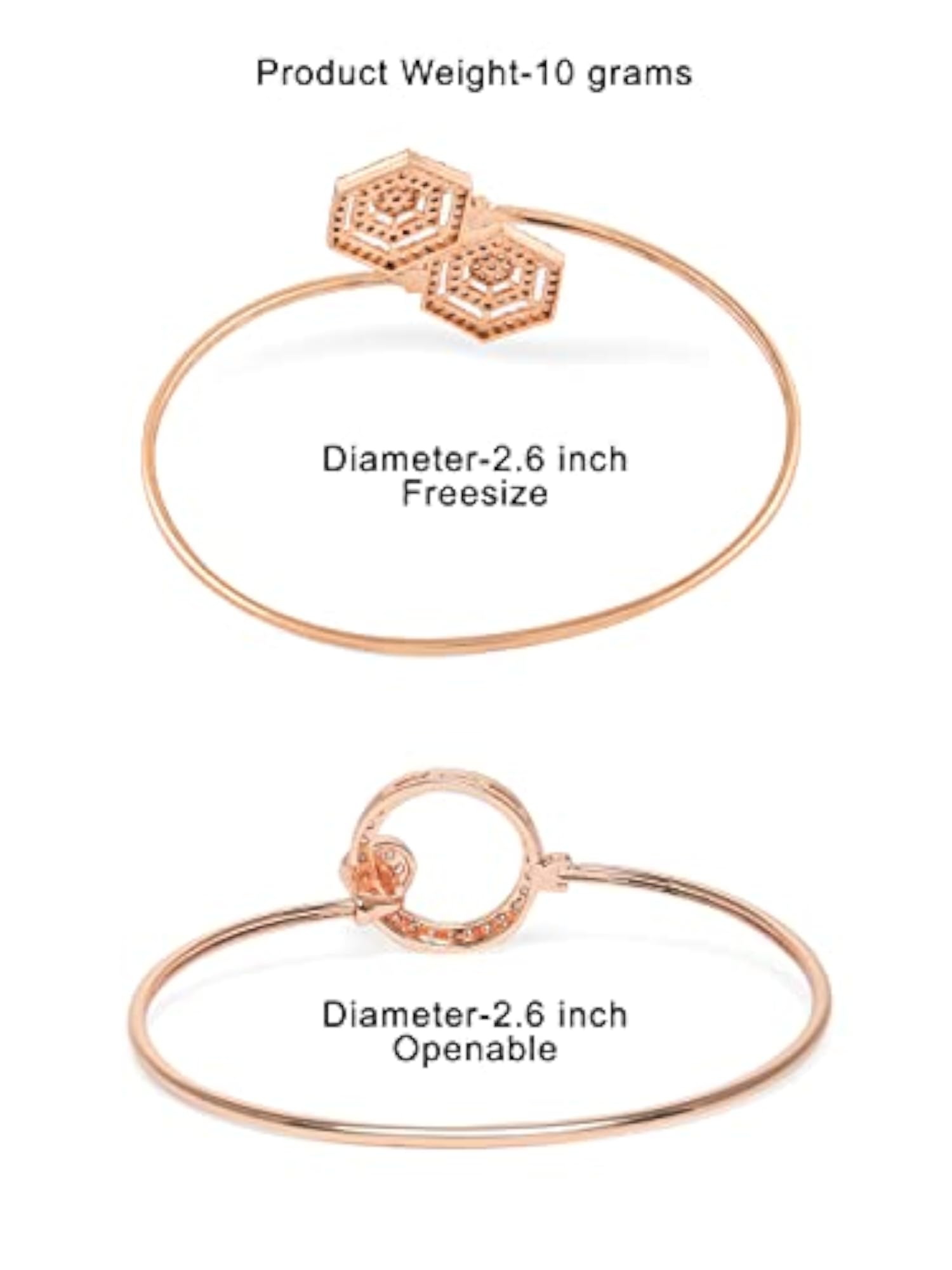 Stylish CZ Brass Kada Bracelet Set for Women