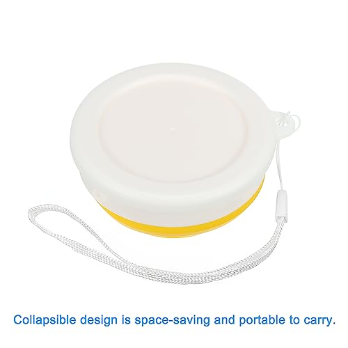 PATIKIL Collapsible Cup, 200mL Travel Folding Cup Silicone Portable Drinking Cup for Camping Hiking Outdoors Yellow - Image 3