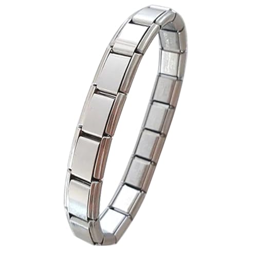 UNY JEWEL Adorable Dog Italian Charm 9mm Stainless Steel Link - Enamel Pet Portrait Design Bracelet Accessory, Stainless Steel, No Gemstone