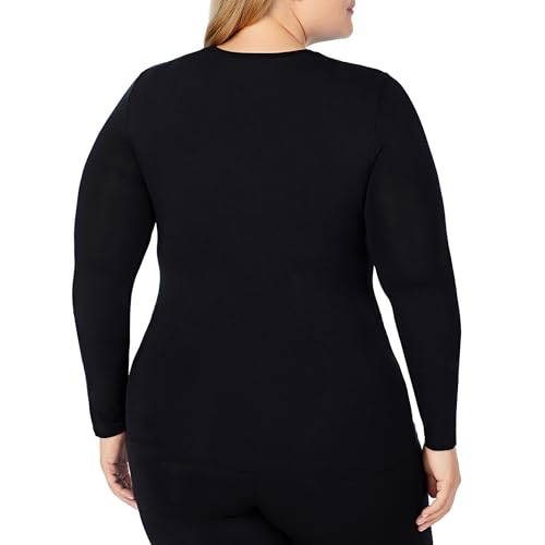 Cuddl Duds Women's Softwear with Stretch Long Sleeve Crew Neck Top -Layering Top with Smooth Fabrication, Body-Hugging Fit