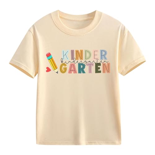 First Day of School Shirts Kindergarten Boys Girls Back to Preschool Tshirts Short Sleeve Funny Letter Graphic Top2